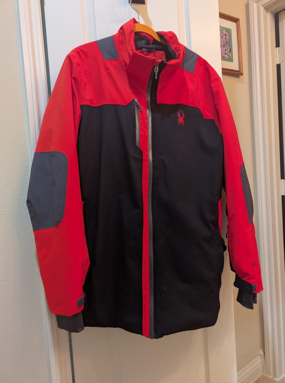 Spyder Men’s Gore-Tex Red and Black Ski Jacket with Gray And Black Accents